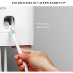 Ecoco Wall-Mounted Toothbrush Holder with 2 Toothpaste Dispensers 4 Cups and 5 Toothbrush Slots Toiletries Bathroom