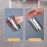 Ecoco Wall-Mounted Toothbrush Holder with 4 Cups and 4 Toothbrush Slots Toiletries Bathroom Storage Rack Grey - Home &