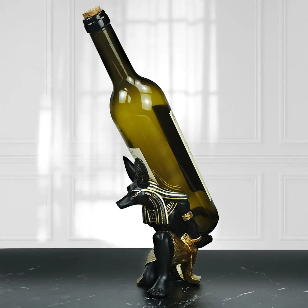 Egyptian Anubis Dog Wine Rack – Unique Resin Wine Holder for Home Decor - Home & Garden > Decor > Vases & Table Decor