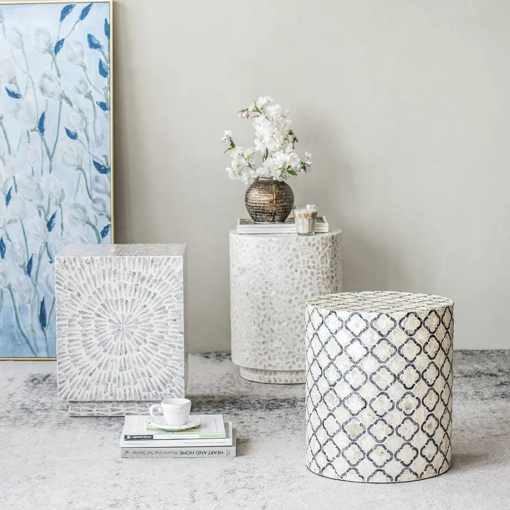 EILAT SHELL STOOL/TABLE - Furniture > Living Room > Side Tables