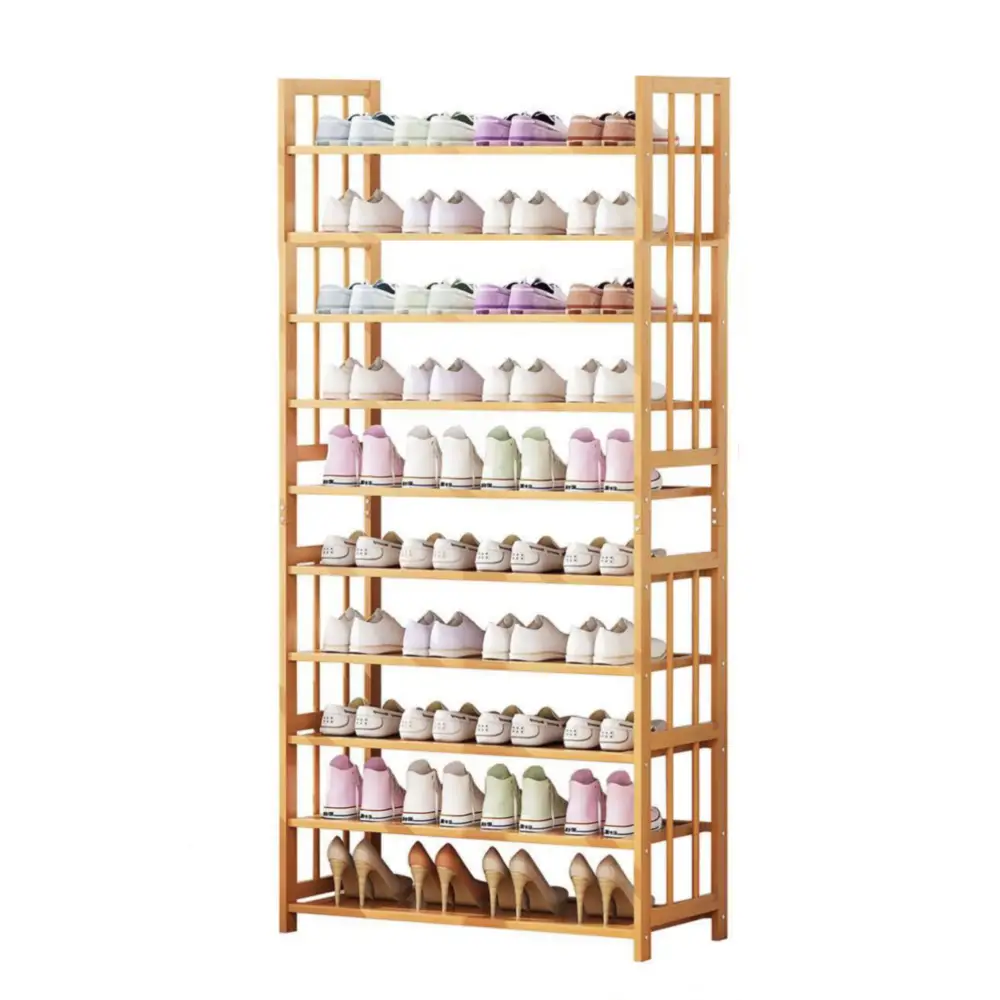 Ekkio 10-Tiers Bamboo Shoe Rack EK-BSR-100-XZ - Furniture > Living Room