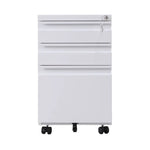 EKKIO 3 Drawer Mobile File Cabinet with Lock (White) EK-FCD-101-XM - Furniture > Office