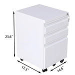 EKKIO 3 Drawer Mobile File Cabinet with Lock (White) EK-FCD-101-XM - Furniture > Office