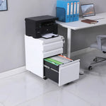 EKKIO 3 Drawer Mobile File Cabinet with Lock (White) EK-FCD-101-XM - Furniture > Office