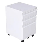 EKKIO 3 Drawer Mobile File Cabinet with Lock (White) EK-FCD-101-XM - Furniture > Office