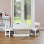 EKKIO 3PCS Kids Table and Chairs Set with Black Chalkboard (Grey) EK-KTCS-102-RHH - Baby & Kids > Kid’s Furniture