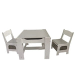 EKKIO 3PCS Kids Table and Chairs Set with Black Chalkboard (Grey) EK-KTCS-102-RHH - Baby & Kids > Kid’s Furniture