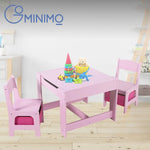 EKKIO 3PCS Kids Table and Chairs Set with Black Chalkboard (Pink) EK-KTCS-101-RHH - Baby & Kids > Kid’s Furniture