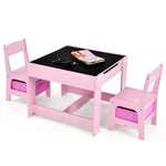 EKKIO 3PCS Kids Table with Lego Baseplate and Chairs Set with Black Chalkboard (Pink) EK-KTCS-105-RHH - Baby & Kids >
