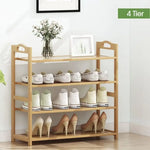 EKKIO 4 Tier Bamboo Shoe Rack Storage Organizer Stand Shelves EK-BSR-102-JS - Furniture > Living Room