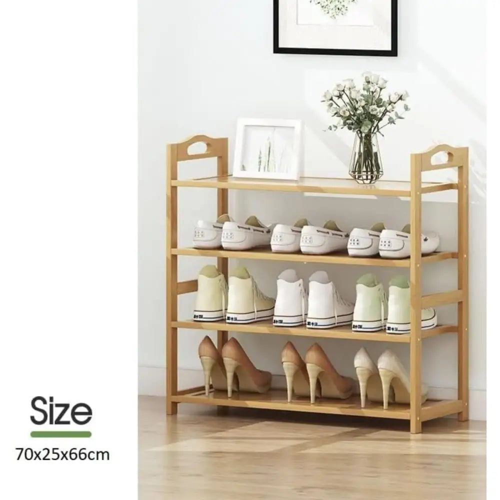 EKKIO 4 Tier Bamboo Shoe Rack Storage Organizer Stand Shelves EK-BSR-102-JS - Furniture > Living Room