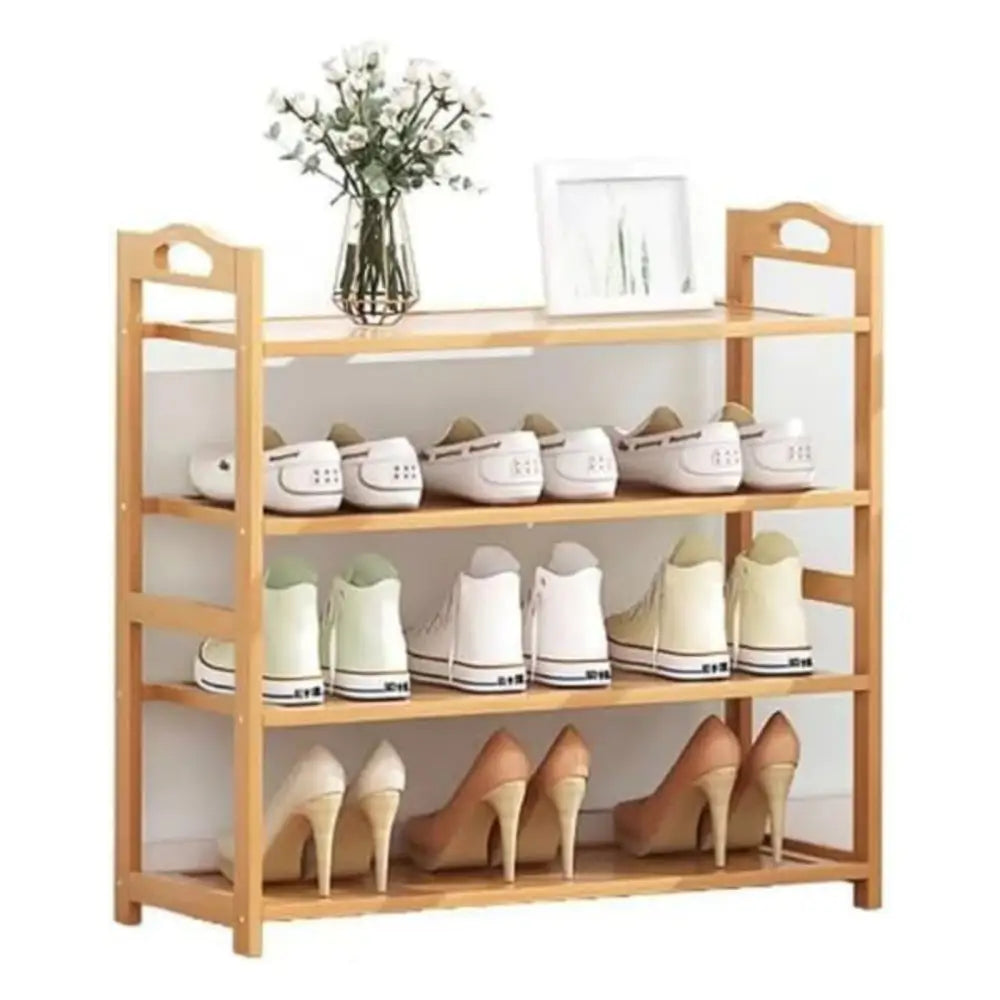 EKKIO 4 Tier Bamboo Shoe Rack Storage Organizer Stand Shelves EK-BSR-102-JS - Furniture > Living Room