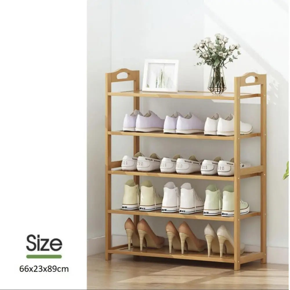 EKKIO 5 Tier Bamboo Shoe Rack Storage Organizer Stand Shelves EK-BSR-103-JS - Furniture > Living Room