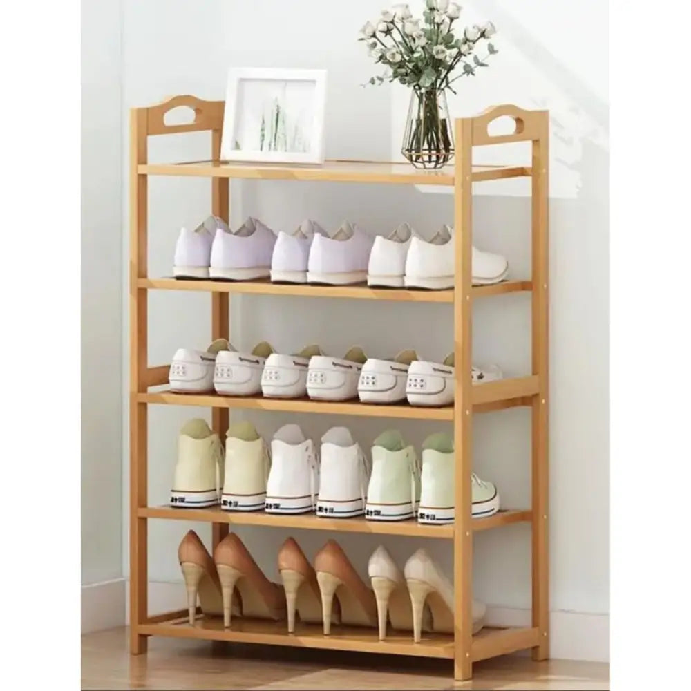 EKKIO 5 Tier Bamboo Shoe Rack Storage Organizer Stand Shelves EK-BSR-103-JS - Furniture > Living Room