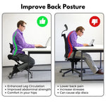 EKKIO Adjustable Ergonomic Office Kneeling Chair with Backrest (Black) EK-KC-101-TH - Furniture > Office