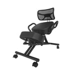 EKKIO Adjustable Ergonomic Office Kneeling Chair with Backrest (Black) EK-KC-101-TH - Furniture > Office