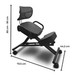 EKKIO Adjustable Ergonomic Office Kneeling Chair with Backrest (Black) EK-KC-101-TH - Furniture > Office