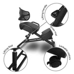 EKKIO Adjustable Ergonomic Office Kneeling Chair with Backrest (Black) EK-KC-101-TH - Furniture > Office