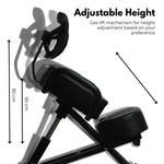 EKKIO Adjustable Ergonomic Office Kneeling Chair with Backrest (Black) EK-KC-101-TH - Furniture > Office