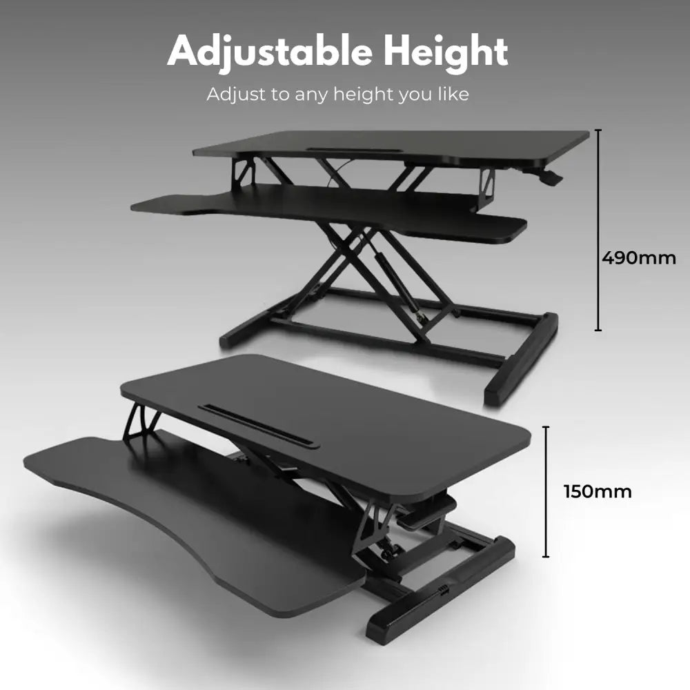 EKKIO Adjustable Standing Desk Riser with Gas Spring (Black) EK-DSR-100-MS - Furniture > Office