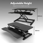 EKKIO Adjustable Standing Desk Riser with Gas Spring (Black) EK-DSR-100-MS - Furniture > Office