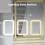 EKKIO Dressing Table White LED Mirror + Stool EK-DT-100-LD - Furniture > Living Room