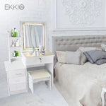 EKKIO Dressing Table White LED Mirror + Stool EK-DT-100-LD - Furniture > Living Room