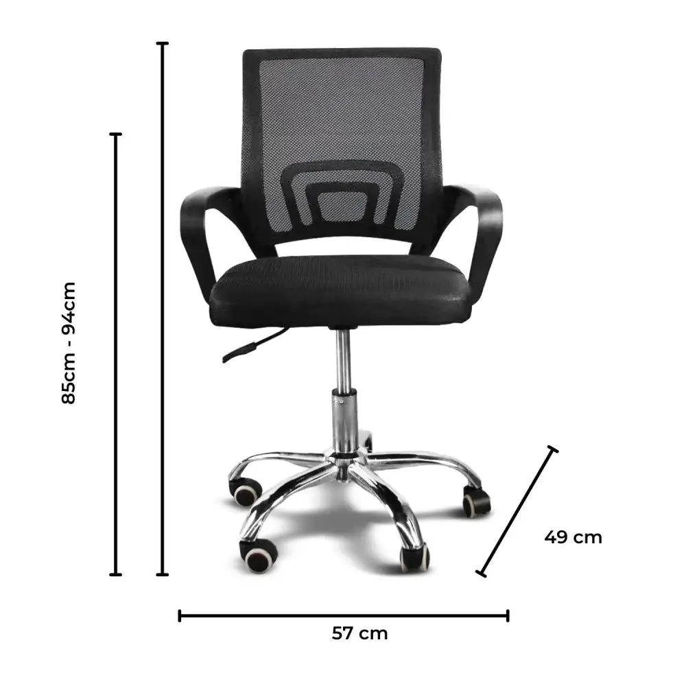 EKKIO Ergonomic Office Chair with Breathable Mesh Design and Lumbar Back Support (Black) EK-OC-104-JF - Furniture >