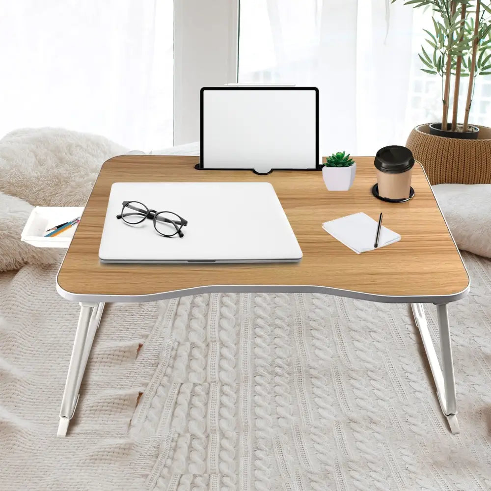 EKKIO Extra Large Multifunctional Portable Bed Tray Laptop Desk (White Oak) EK-BT-102-OEJ - Furniture > Office