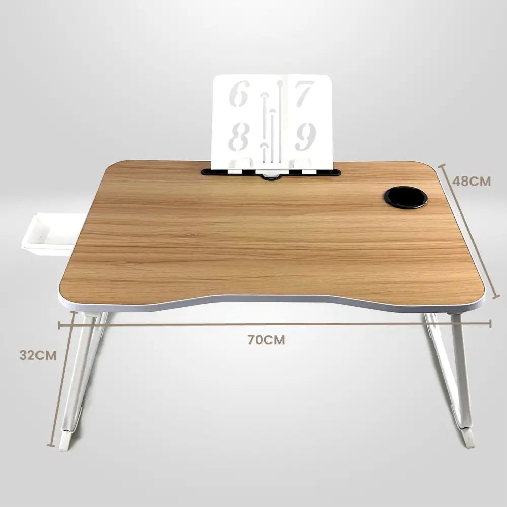EKKIO Extra Large Multifunctional Portable Bed Tray Laptop Desk (White Oak) EK-BT-102-OEJ - Furniture > Office