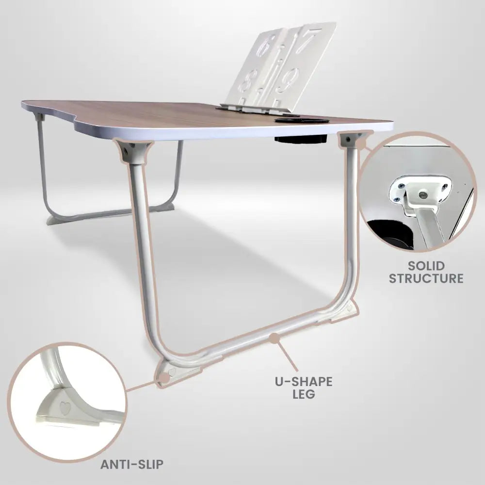 EKKIO Extra Large Multifunctional Portable Bed Tray Laptop Desk (White Oak) EK-BT-102-OEJ - Furniture > Office