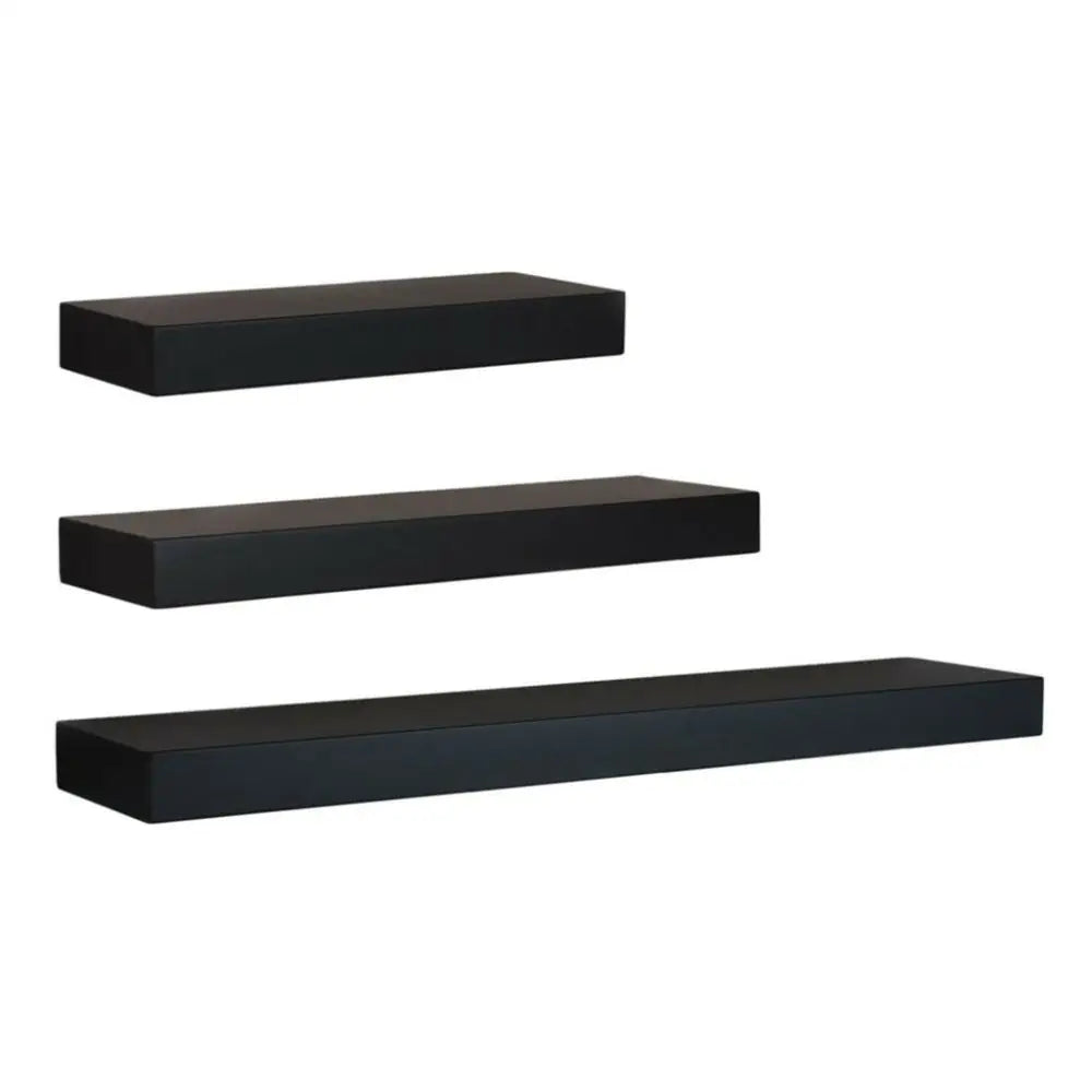 Ekkio Floating Shelf Set of 3 Black EK-WS-100-SH - Furniture > Office