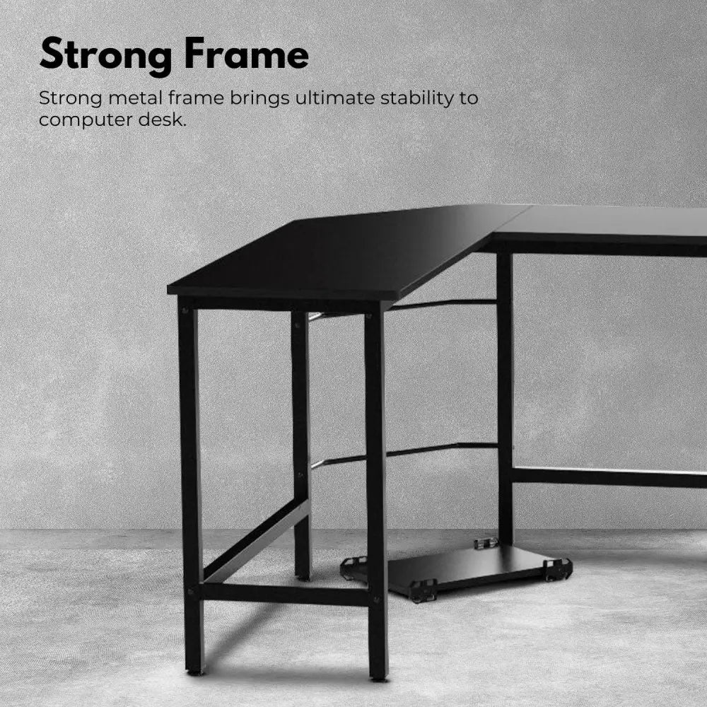 EKKIO L-Shaped Corner Computer Desk with CPU Stand (Black) EK-CD-101-LR - Furniture > Office