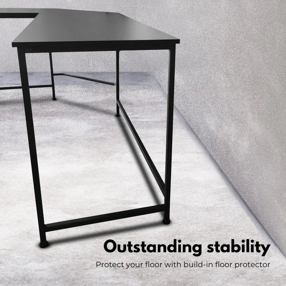 EKKIO L-Shaped Corner Computer Desk with CPU Stand (Black) EK-CD-101-LR - Furniture > Office