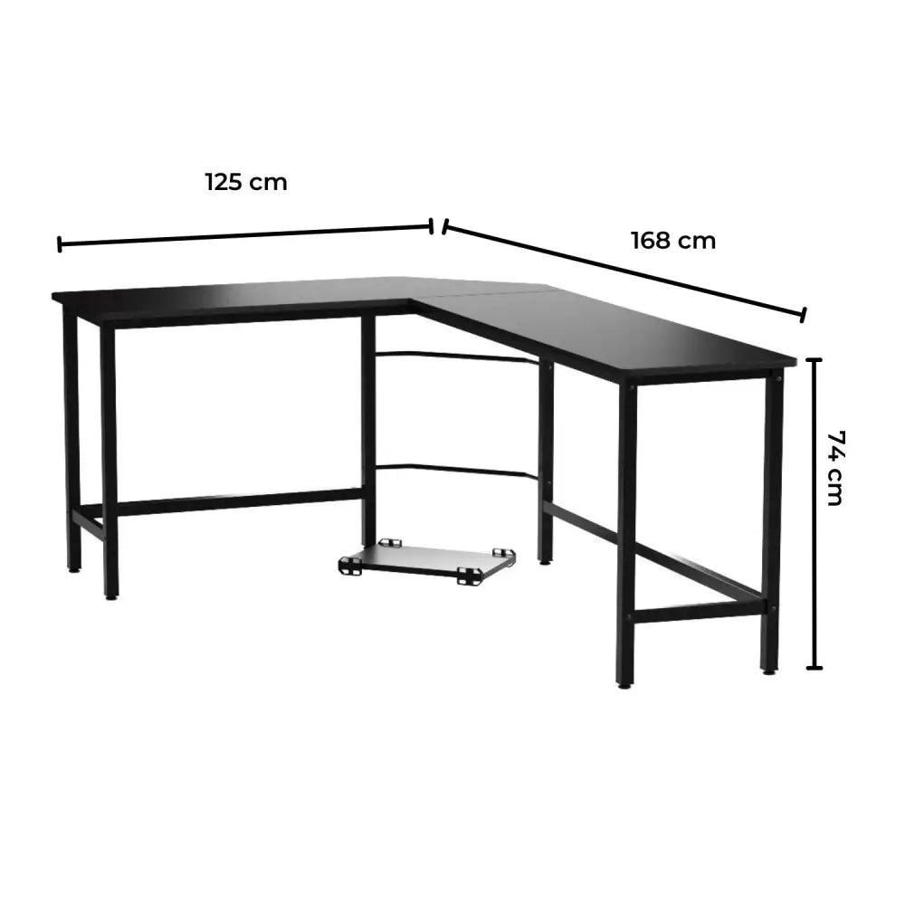 EKKIO L-Shaped Corner Computer Desk with CPU Stand (Black) EK-CD-101-LR - Furniture > Office