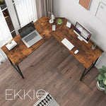 EKKIO L-Shaped Corner Computer Desk with CPU Stand (Brown) EK-CD-102-LR - Furniture > Office