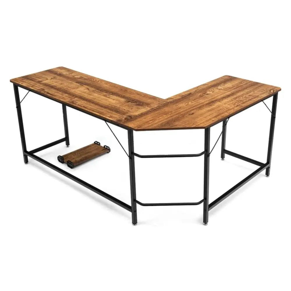 EKKIO L-Shaped Corner Computer Desk with CPU Stand (Brown) EK-CD-102-LR - Furniture > Office