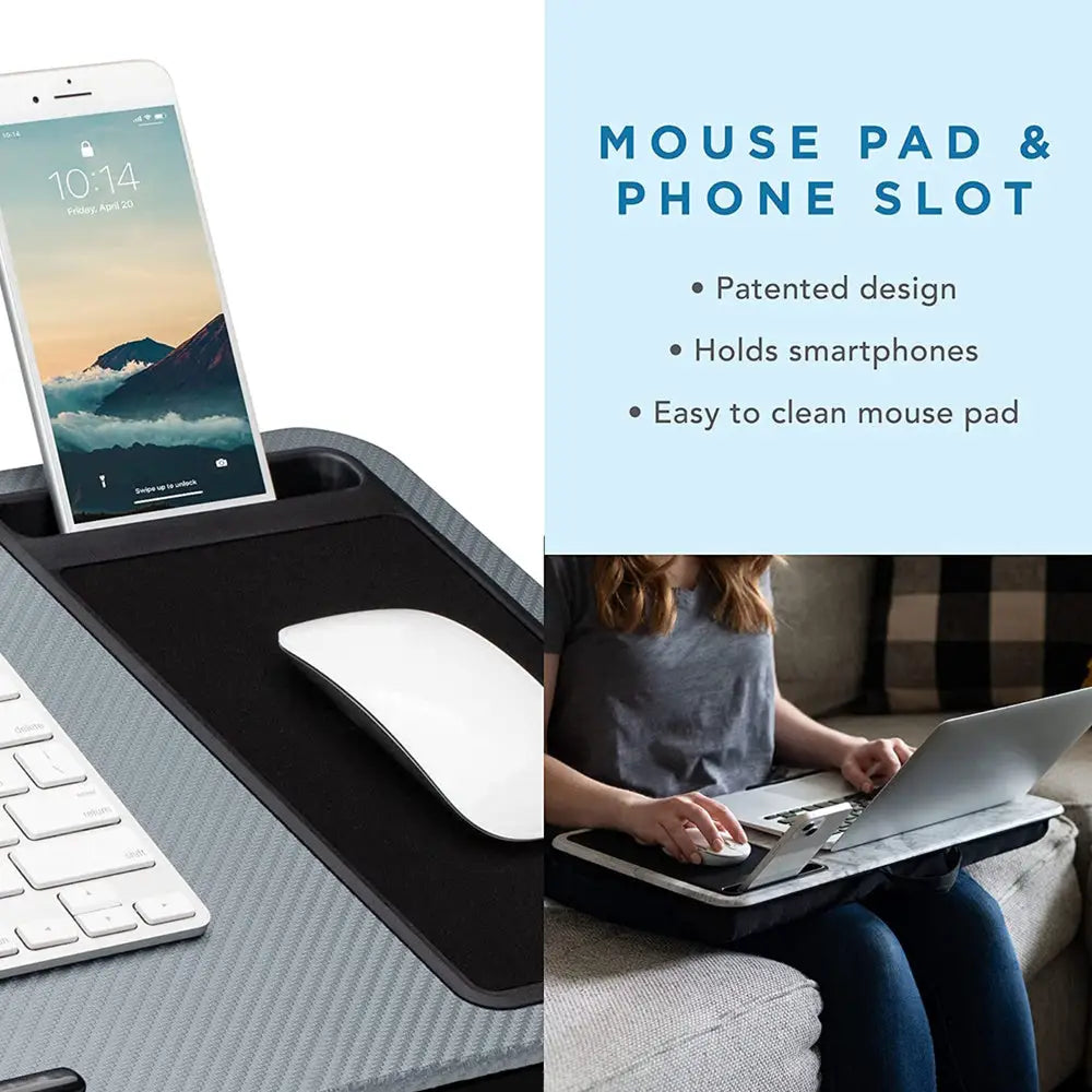 EKKIO Multifunctional Portable Bed Tray Laptop Desk with Cushion (Silver Grey) EK-BT-104-XY - Furniture > Office