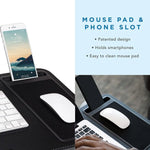 EKKIO Multifunctional Portable Bed Tray Laptop Desk with Cushion (Black) EK-BT-105-XY - Furniture > Office