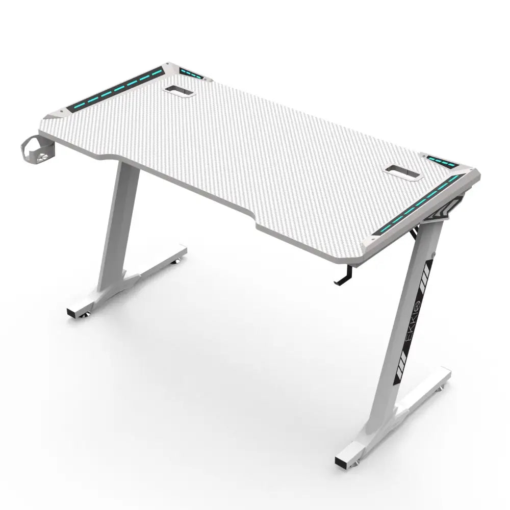 EKKIO RGB Gaming Desk Z Shape White 140cm EK-GD-109-AL - Furniture > Office