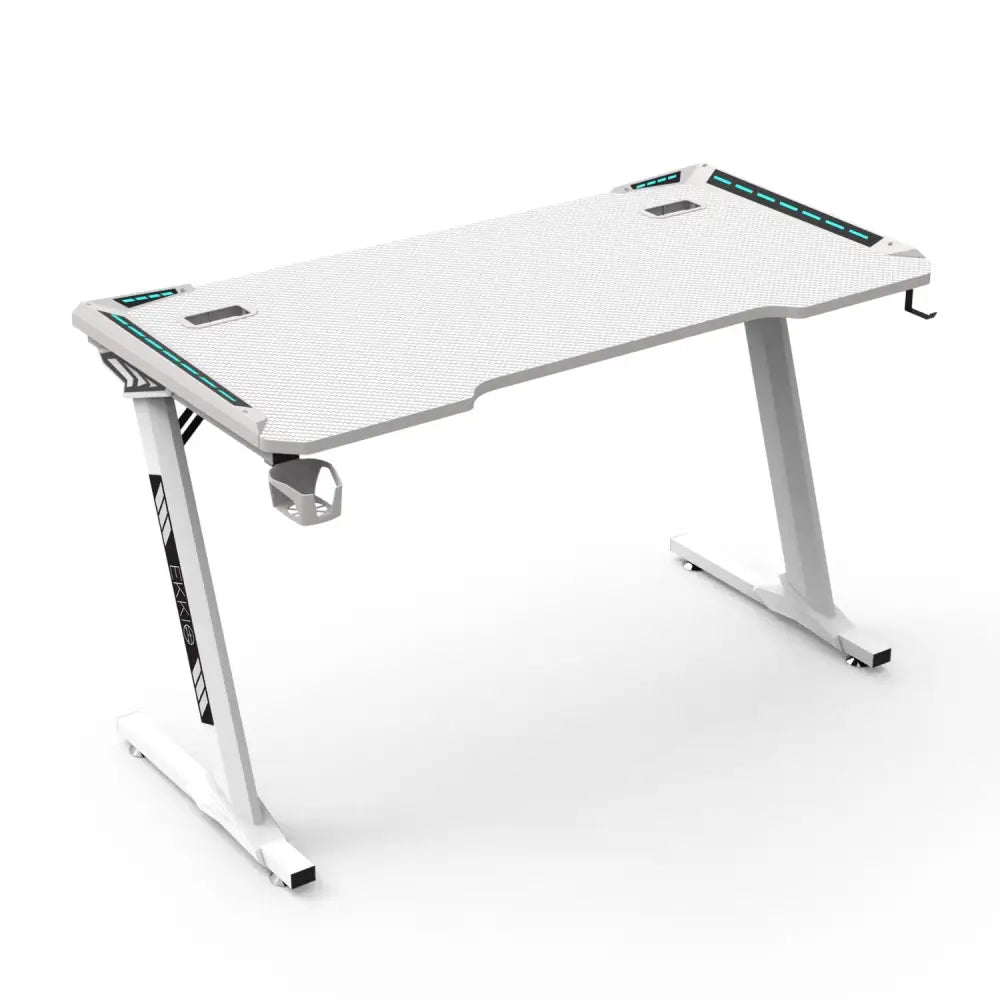 EKKIO RGB Gaming Desk Z Shape White 140cm EK-GD-109-AL - Furniture > Office