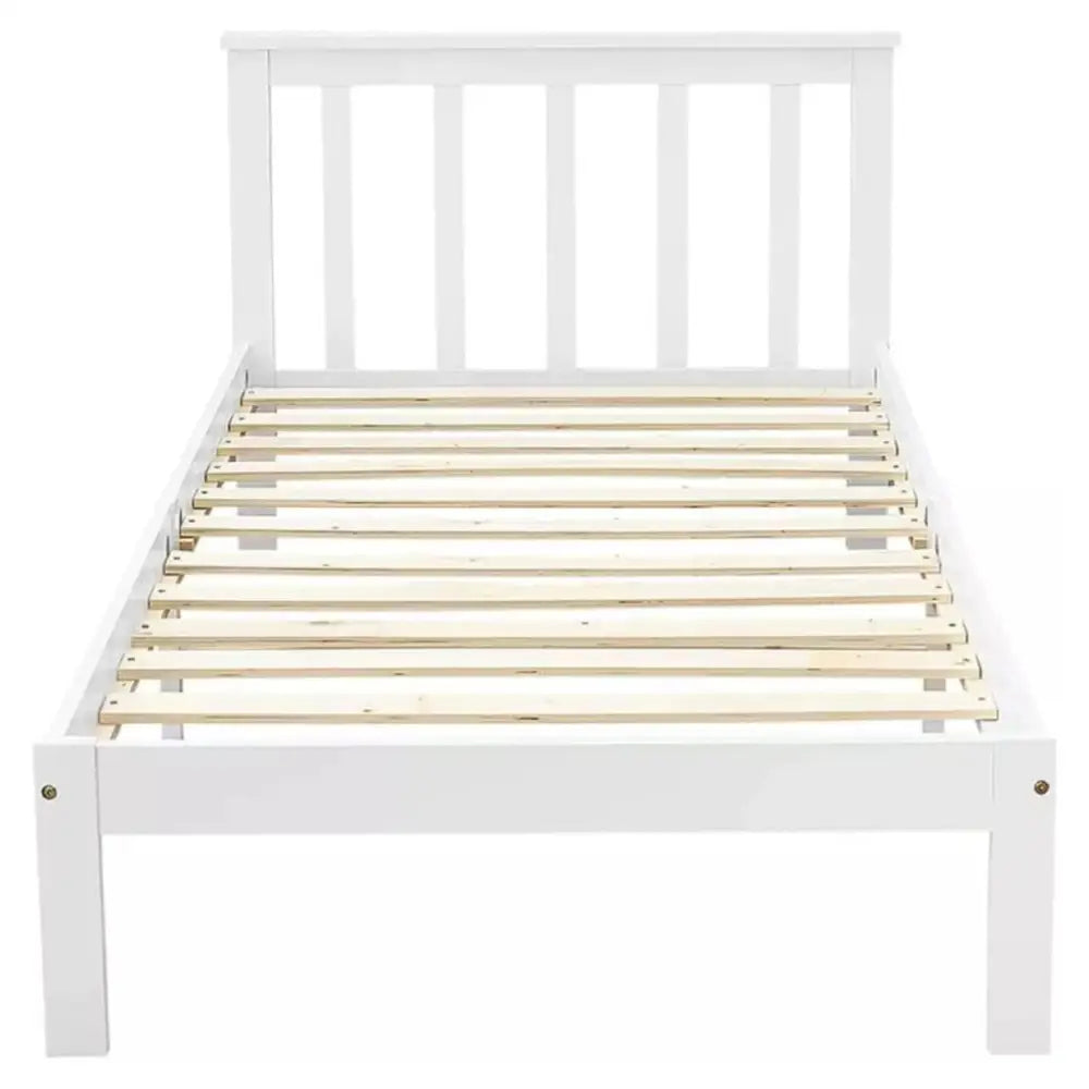 EKKIO Single Wooden Bed Frame (White) EK-WBF-100-HH - Furniture > Bedroom