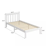 EKKIO Single Wooden Bed Frame (White) EK-WBF-100-HH - Furniture > Bedroom