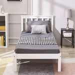 EKKIO Single Wooden Bed Frame (White) EK-WBF-100-HH - Furniture > Bedroom