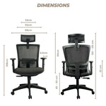 EKKIO Zorae - Office Chair (Black) EK-OC-100-SQ / EK-OC-100-BST - Furniture > Office