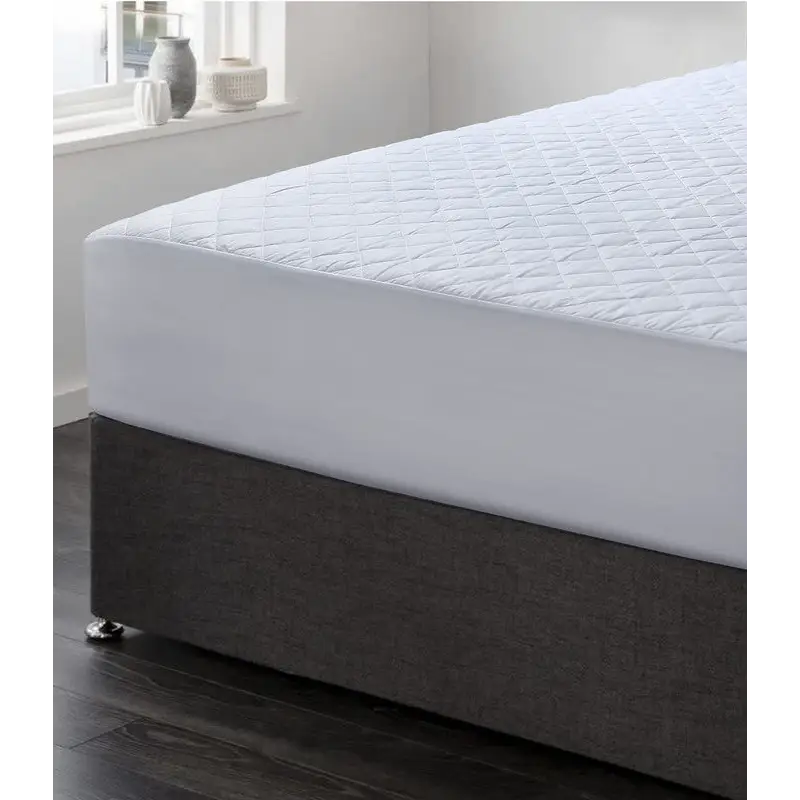 Elan Linen 100% Cotton Quilted Fully Fitted 50cm Deep Single Size Waterproof Mattress Protector - Home & Garden >