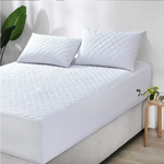 Elan Linen 100% Cotton Quilted Fully Fitted 50cm Deep Single Size Waterproof Mattress Protector - Home & Garden >