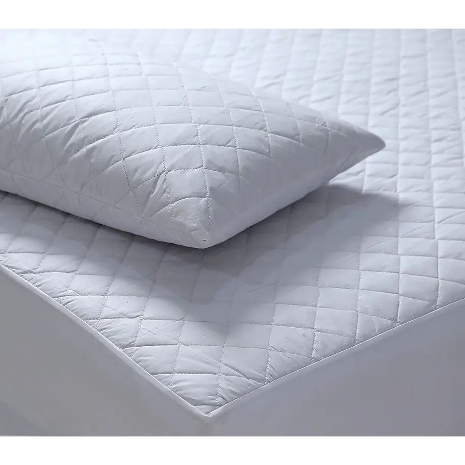 Elan Linen 100% Cotton Quilted Fully Fitted 50cm Deep Single Size Waterproof Mattress Protector - Home & Garden >