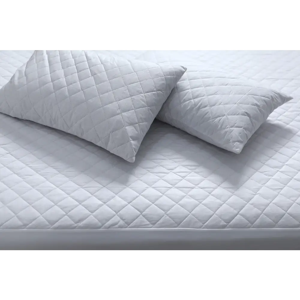 Elan Linen 100% Cotton Quilted Fully Fitted 50cm Deep Single Size Waterproof Mattress Protector - Home & Garden >