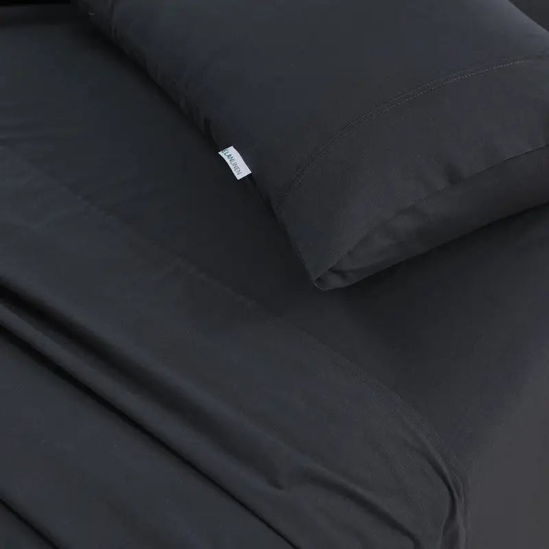 Elan Linen 100% Egyptian Cotton Vintage Washed 500TC Charcoal Queen Bed Sheets Set - Home & Garden > Bedding